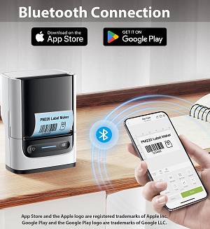 Θερμικός Εκτυπωτής Ετικετών PM220 (White) Φορητός  Bluethooth/USB