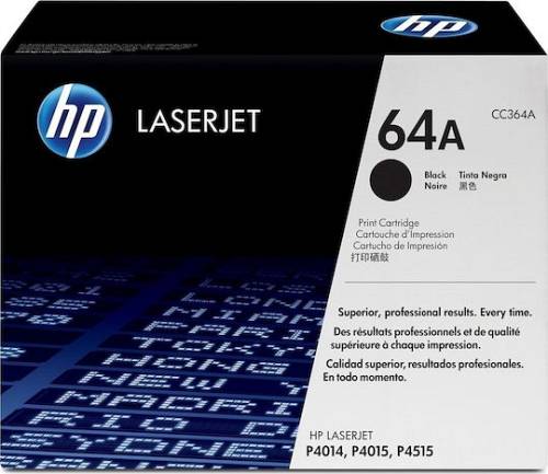 HP 64A Γνήσιο Toner Laser Εκτυπωτή Μαύρο 10000 Σελίδων (CC364A)