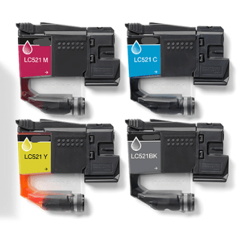 Yellow Compatible Cartridge DCP-J1260W/J1313DW/J1360DW/J1460DW-0.5K#LC521Y