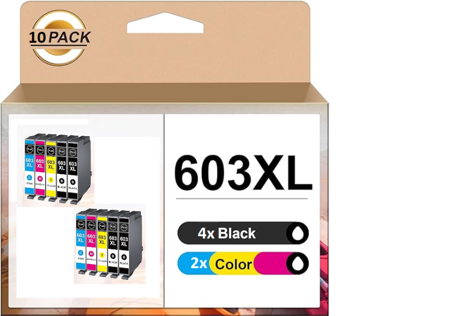 Epson Πακέτο Συμβατών Ink T603XL, C13T03A64010 17ml Πολλαπλό (Color) / Μαύρο 10τμχ