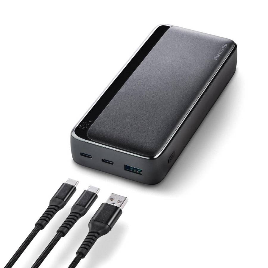 Power Bank NGS QUIZ 20  20000mAh - 22.5W - PD 3.0 - QC 3.0 - 2x USB-C, 1x USB-A - Χρώμα Μαύρο