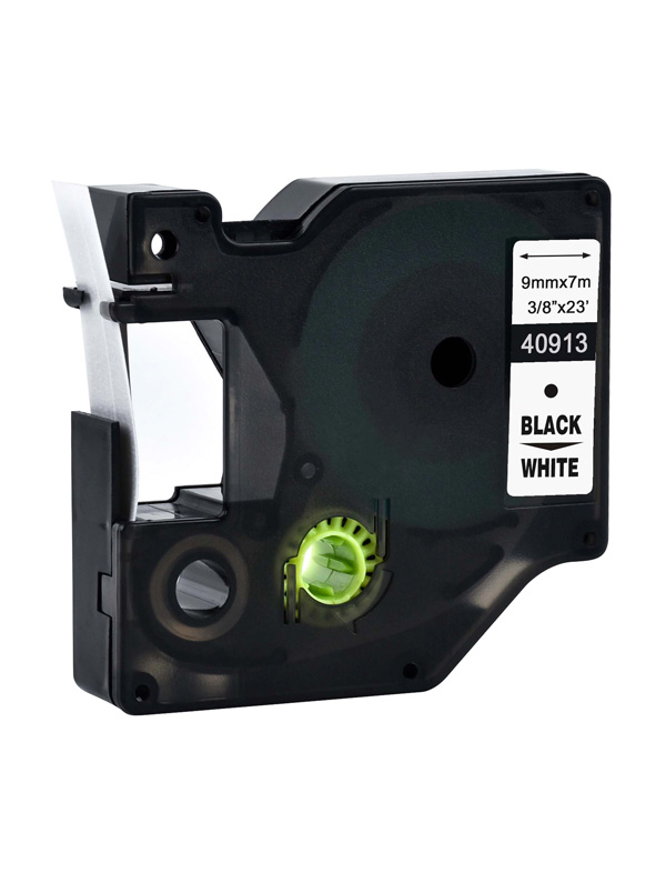 DYMO Συμβατή Ταινία Ετικετογράφου D1 40913 9mmX7m ΜΑΥΡΟ ΛΕΥΚΟ